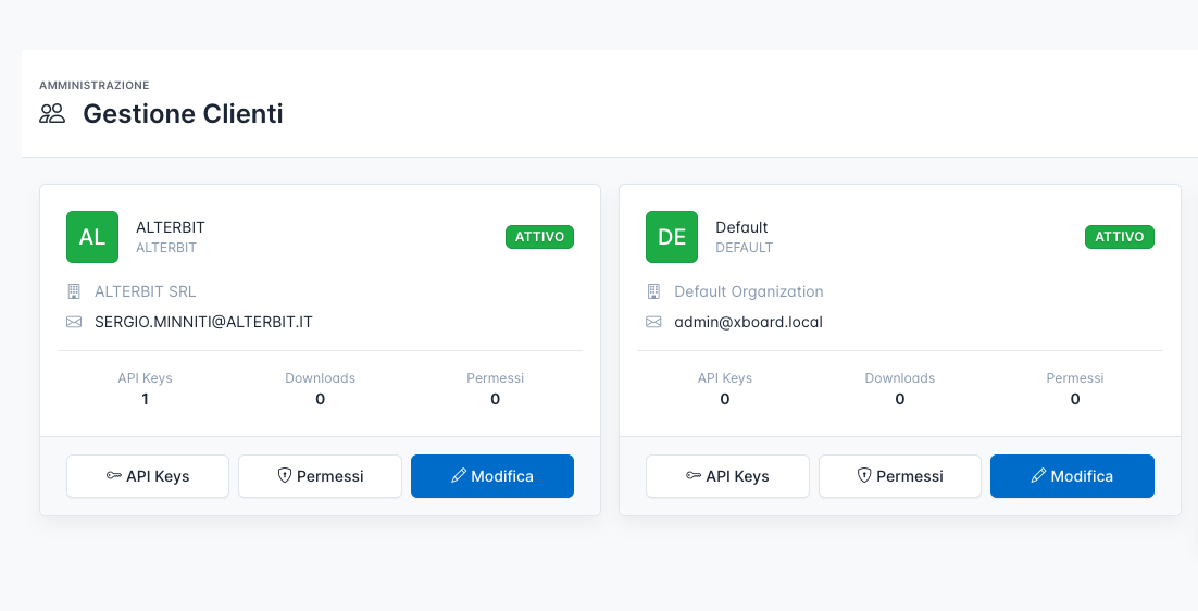 Gestione Clienti Hub